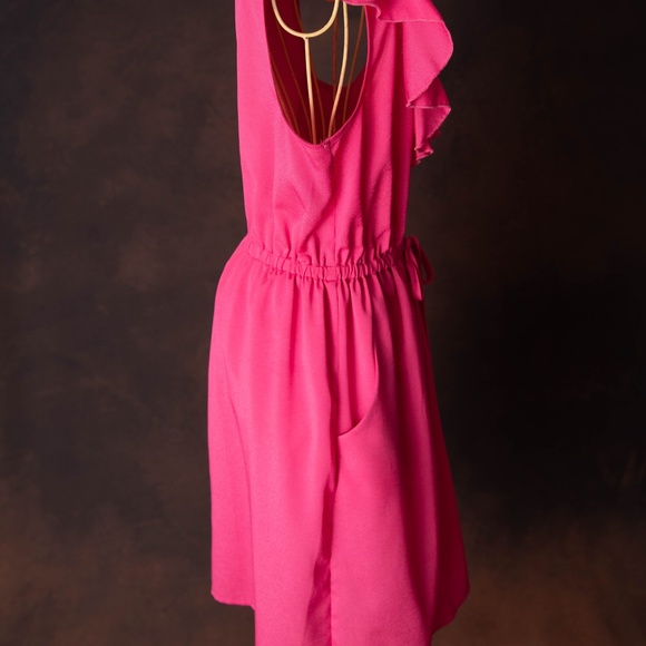 Hot Pink Knee Length Dress - Picture 2 of 3
